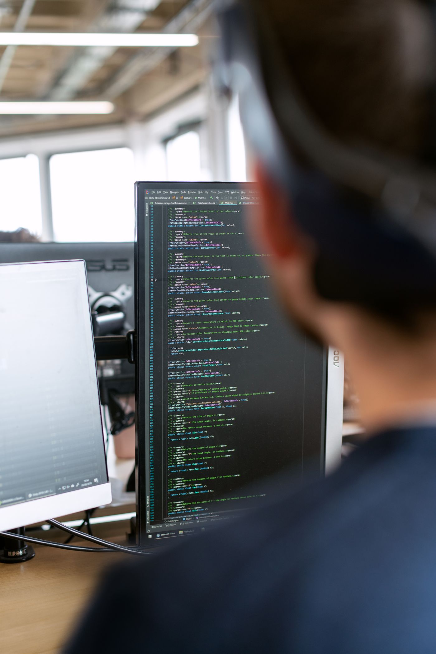 Developer building custom software